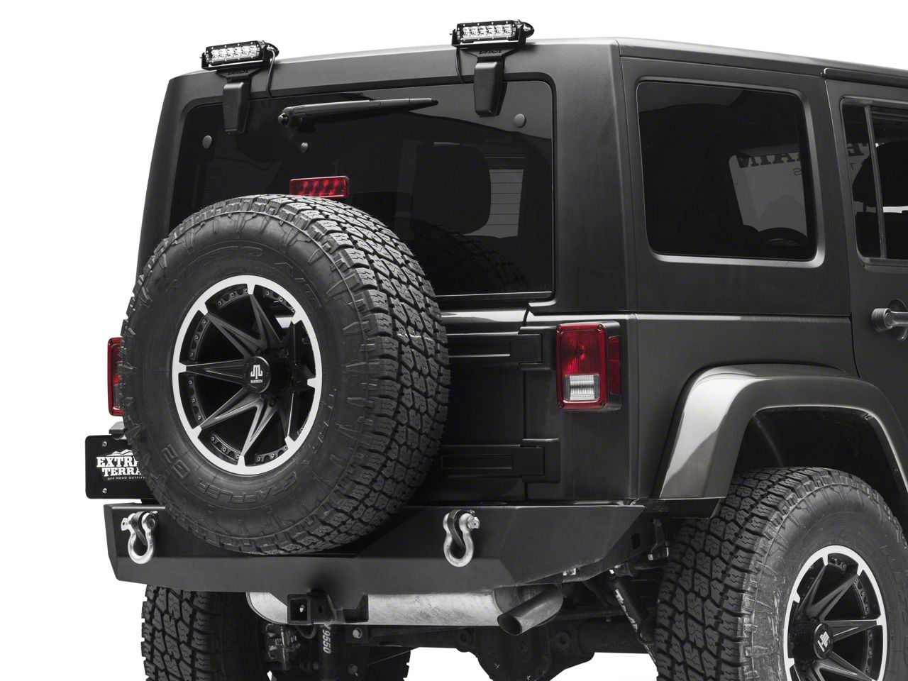 ZROADZ Z394812 Black Rear Window Hinge Bracket Accepts 6 Slim Light Bar Jeep Wrangler 